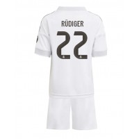 Real Madrid Antonio Rudiger #22 Domáci Detský futbalový dres 2025-26 Krátky Rukáv (+ trenírky)